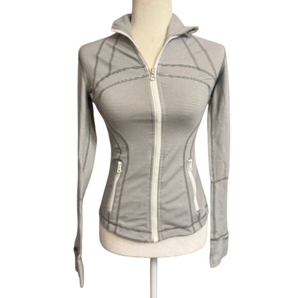 Lululemon Define Jacket – Tonka Stripe Heathered Slate White (Size 4) - Picture 2 of 5